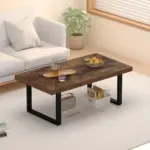 Industrial Coffee Table, Rustic Brown, 39 Inch_02