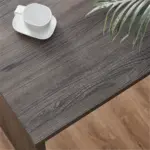 L Shaped 360 Rotating Computer Desk with 3 Drawers, Dark Gray Oak_03