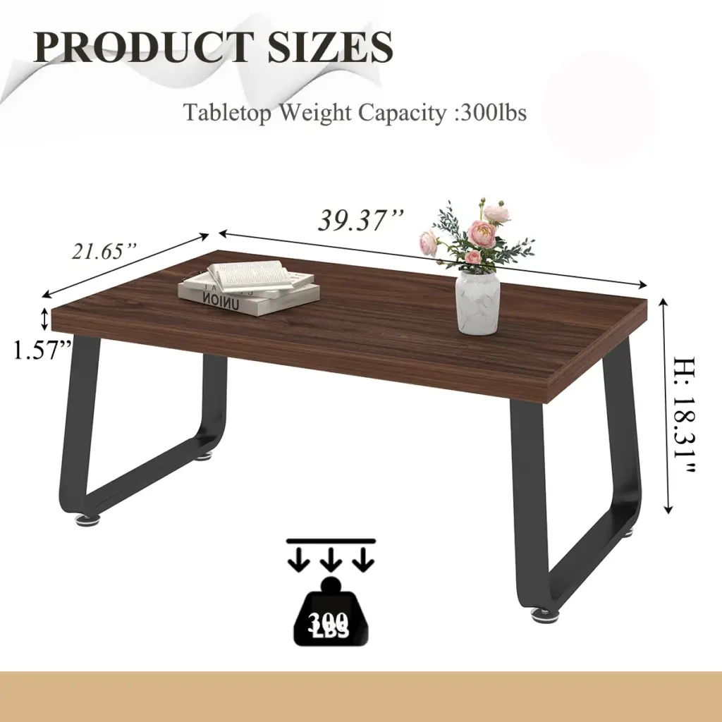 MMinimalist Coffee Table, Walnut, 39 Inch_03