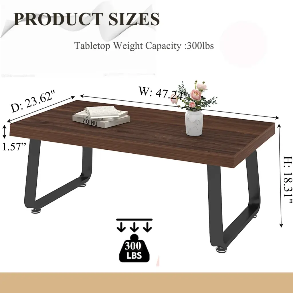 Minimalist Coffee Table, Walnut, 47 Inch_03