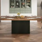 78.74 Inch Dining Table for 4-8, Rustic Brown and Black Oak 03