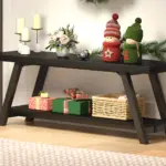 Industrial Wood Bench, Black Oak 02