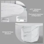 White Faux Marble Round Dining Table 02