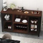 Wine Bar Cabinet for Liquor and Glasses, Walnut_03