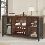 Home Bar Cabinet with Wine Rack, Walnut_03