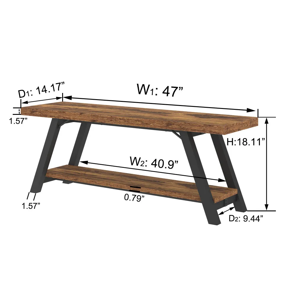 Industrial Wood Bench