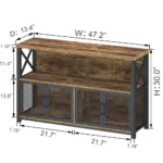 Coffee Bar Cabinet for Liquor and Glasses, Rustic Brown_04