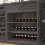 70.86” Wine Cabinet with Fridge Space, Dark Gray Oak_04