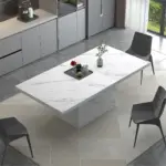 White Faux Marble Dining Table for 6-8, 70.87 Inch 003