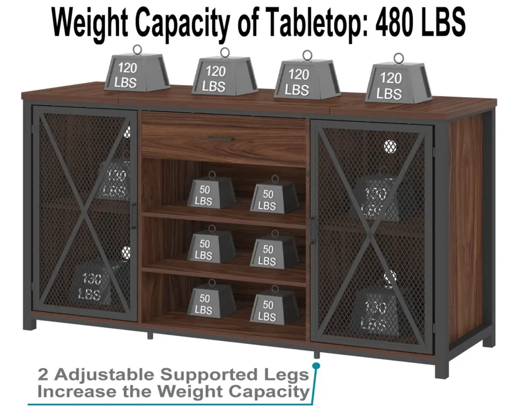 70.86” Wine Cabinet with Fridge Space, Walnut_03
