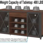 70.86” Wine Cabinet with Fridge Space, Walnut_03