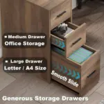 L Shaped Desk with File Cabinets, Rustic Oak_04