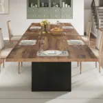 78.74 Inch Dining Table for 4-8, Rustic Brown and Black Oak 04
