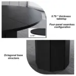 04.01.C Black Oak Round Dining Table