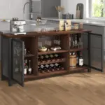 Home Bar Cabinet with Wine Rack, Walnut_04
