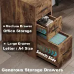 L Shaped Desk with File Cabinets, Rustic Brown_04