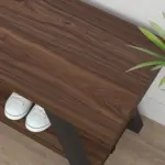 Industrial Wood Bench, Walnut 03
