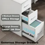 L Shaped Desk with File Cabinets, White Oak_04