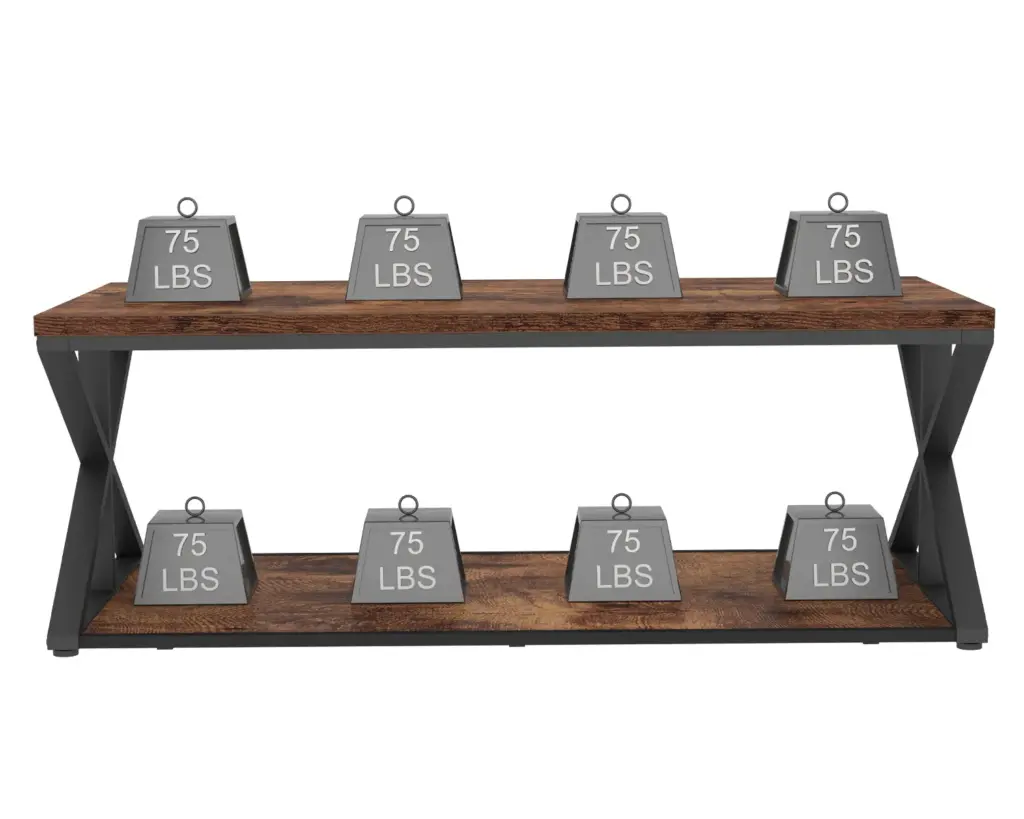 2 Tier Coffee Table with Shelf, Rustic Brown, 47 Inch_04