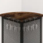 Corner Bar Cabinet with Adjustble Shelf Storage, Rustic Brown_04
