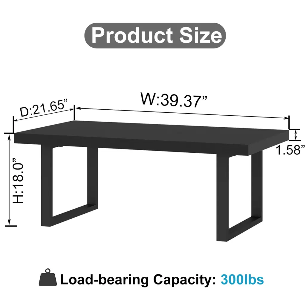 Industrial Coffee Table, Black Oak, 39 Inch_04