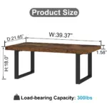 Industrial Coffee Table, Rustic Brown, 39 Inch_04