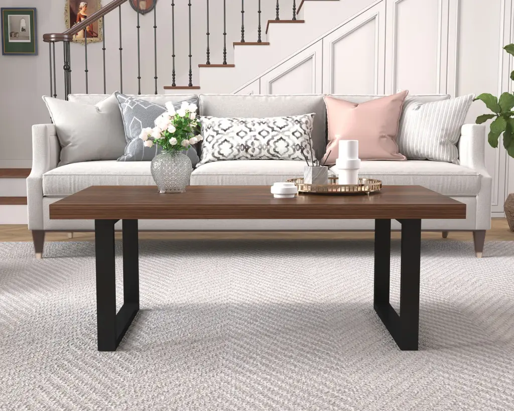 Industrial Coffee Table, Walnut, 47 Inch_04