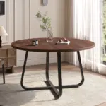 Walnut Round Kitchen Table 03