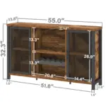 Wine Bar Cabinet for Liquor and Glasses, Rustic Brown_05