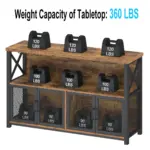 Coffee Bar Cabinet for Liquor and Glasses, Rustic Brown_05
