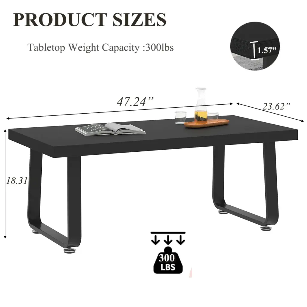 Minimalist Coffee Table, Black Oak, 47 Inch_05