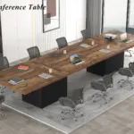 78.74 Inch Dining Table for 4-8, Rustic Brown and Black Oak 05