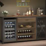 70.86” Wine Cabinet with Fridge Space, Rustic Oak_03