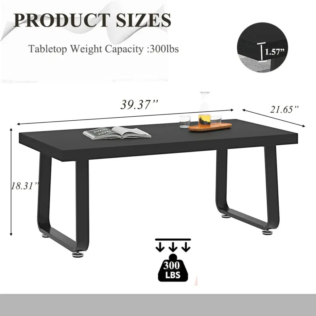Minimalist Coffee Table, Black Oak, 39 Inch_06