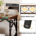 70.9 Inch Sofa Table with Storage shelves, Rustic Brown_06