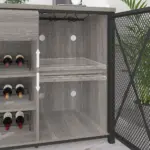 70.86” Wine Cabinet with Fridge Space, Light Grey Oak_06