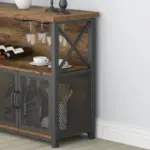 Coffee Bar Cabinet for Liquor and Glasses, Rustic Brown_06