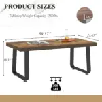 Minimalist Coffee Table, Rustic Brown, 39 Inch_04