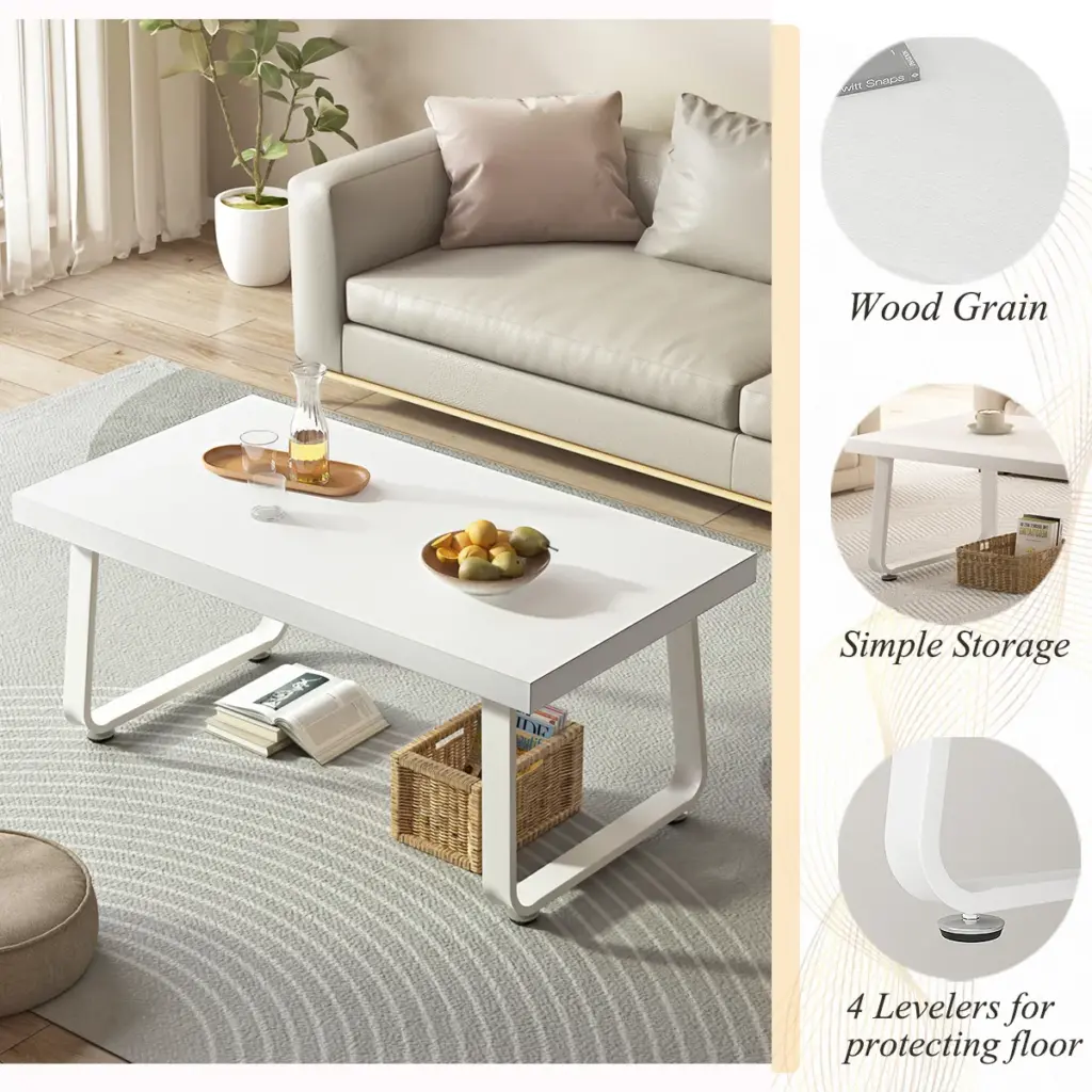 Minimalist Coffee Table, White Oak, 39 Inch_06