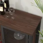 Wine Bar Cabinet for Liquor and Glasses, Walnut_06