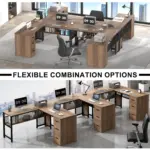 L Shaped Desk with File Cabinets, Rustic Oak_05