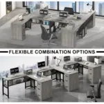 L Shaped Desk with File Cabinets, Light Grey Oak_05