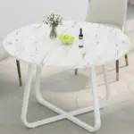 Round Dining Table for 4 to 6 People, White Faux Marble, 42.13 Inch 06