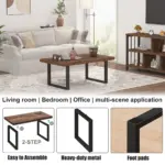 Industrial Coffee Table, Rustic Brown, 39 Inch_06