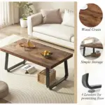 Minimalist Coffee Table, Rustic Brown, 39 Inch_05