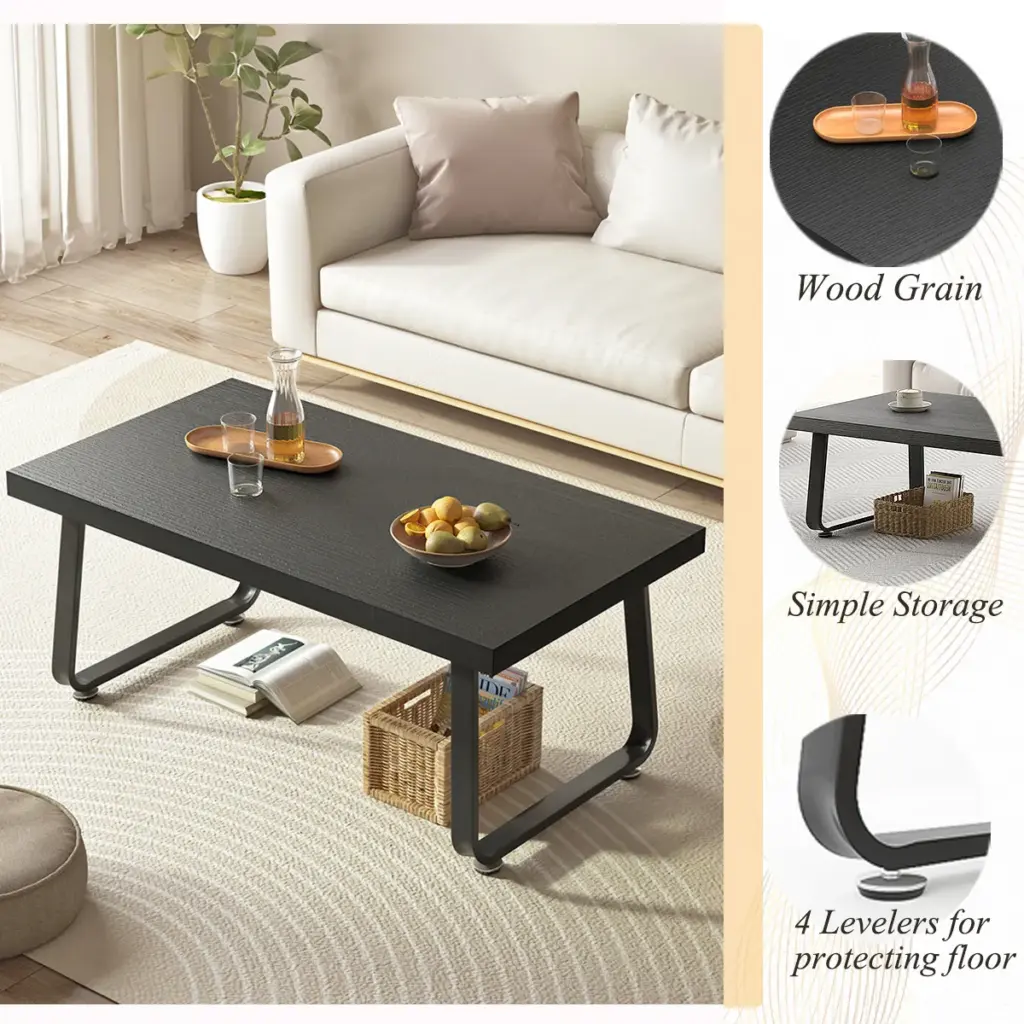 Minimalist Coffee Table, Black Oak, 39 Inch_07