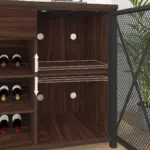 70.86” Wine Cabinet with Fridge Space, Walnut_06