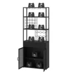 Tall Bar Cabinet with Drawer, Black Oak_07