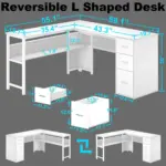 L Shaped Desk with File Cabinets, White Oak_06