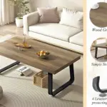 Minimalist Coffee Table, Rustic Oak, 47 Inch_07